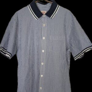 Brooks Brothers Red Label Seersucker Blue and White - size XL slim